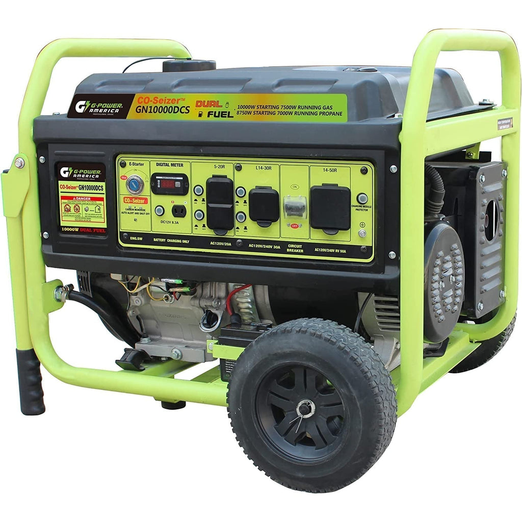 Green-Power America 10000 Peak/7500 Continuous Running Watt Dual Fuel Gasoline/PropaneGenerator - GN10000DCS