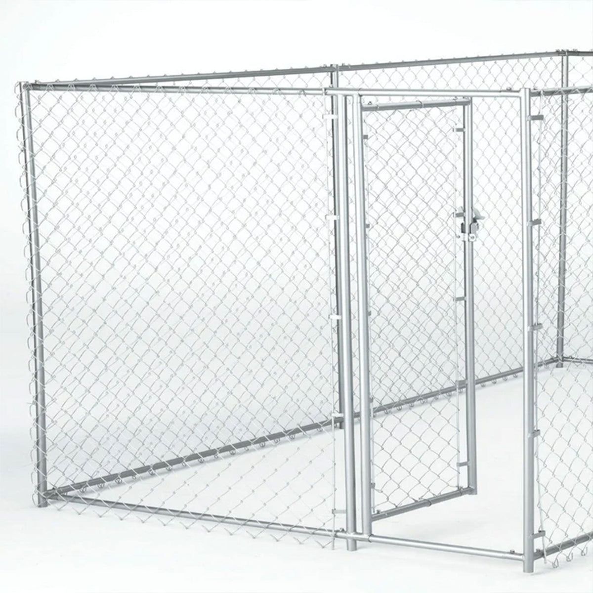 Lucky Dog Adjustable 10' x 10' x 6' Heavy Duty Chain Link Dog Kennel Enclosure - 90553