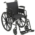 Patterson Medical - Lightweight Wheelchair Dual Axle Desk Length Arm Black Upholstery 20 Inch Seat Width Adult 350 lbs. Weight Capacity - 081502459