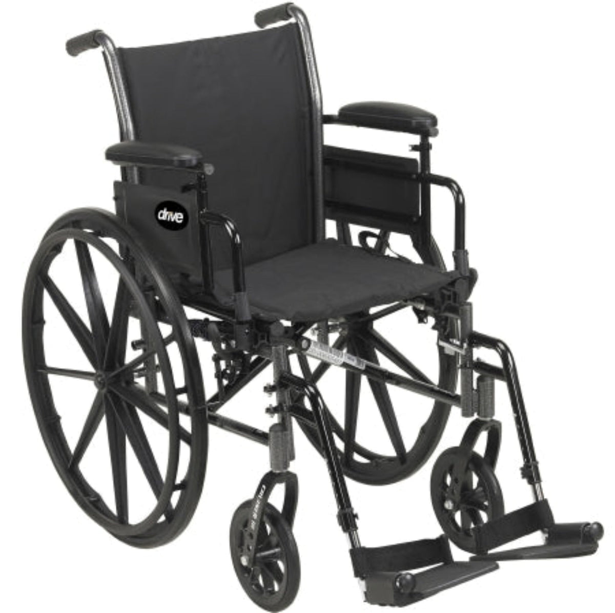 Patterson Medical - Lightweight Wheelchair Dual Axle Desk Length Arm Black Upholstery 20 Inch Seat Width Adult 350 lbs. Weight Capacity - 081502459
