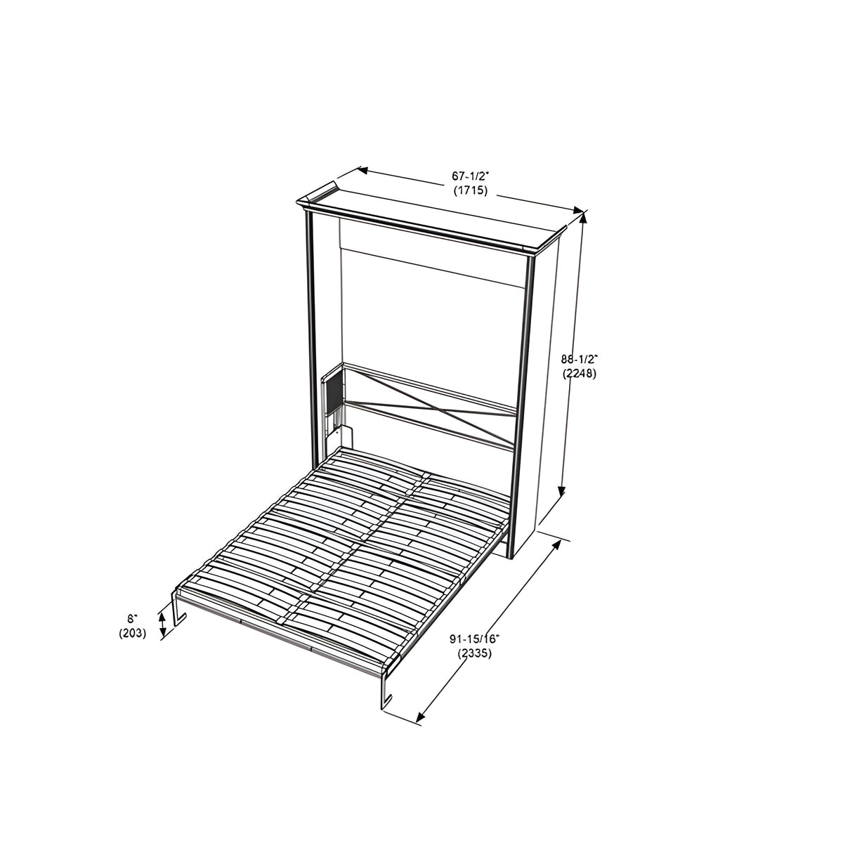 Queen Murphy Bed, Vertical, White by Leto Muro