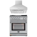 Forno 2-Piece Appliance Package - 30-Inch Gas Range with Air Fryer & Wall Mount Hood in Stainless Steel - AP2-6276-30