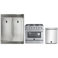 Forno 3-Piece Appliance Package - 36-Inch Gas Range, Pro-Style Refrigerator, and Dishwasher in Stainless Steel - AP3-60S-6244-36