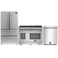 Forno 3-Piece Pro Appliance Package - 48-Inch Dual Fuel Range, French Door Refrigerator, and Dishwasher in Stainless Stee -0 AP3-6187-48l