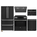 Forno 5-Piece Appliance Package - 30-Inch Induction Range, Under Cabinet Range Hood, French Door Refrigerator, Dishwasher, and 30-Inch Microwave Drawer in Black with Stainless Steel Trim - APR5-905-30BLK-MWD30