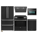 Forno 5-Piece Appliance Package - 30-Inch Inducton Range, Under Cabinet Range Hood, Refrigerator, Dishwasher, and 24-Inch Microwave Oven in Black with Stainless Steel Trim - APR5-905-30BLK-MWO24