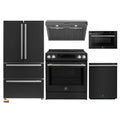 Forno 5-Piece Appliance Package - 30-Inch Induction Range, Under Cabinet Range Hood, Refrigerator, Dishwasher, and 24-Inch Microwave Drawer in Black with Stainless Steel Trim - APR5-905-30BLK