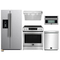 Forno 5-Piece Appliance Package - 30-Inch Induction Range, Under Cabinet Range Hood, Refrigerator with Water Dispenser, Dishwasher, and 30-Inch Microwave Drawer in Stainless Steel - APW5-905-30-MWD30