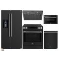 Forno 5-Piece Appliance Package - 30-Inch Induction Range, Under Cabinet Range Hood, Refrigerator with Water Dispenser, Dishwasher, and  Microwave Drawer in Black with Stainless Steel Trim - APW5-905-30BLK