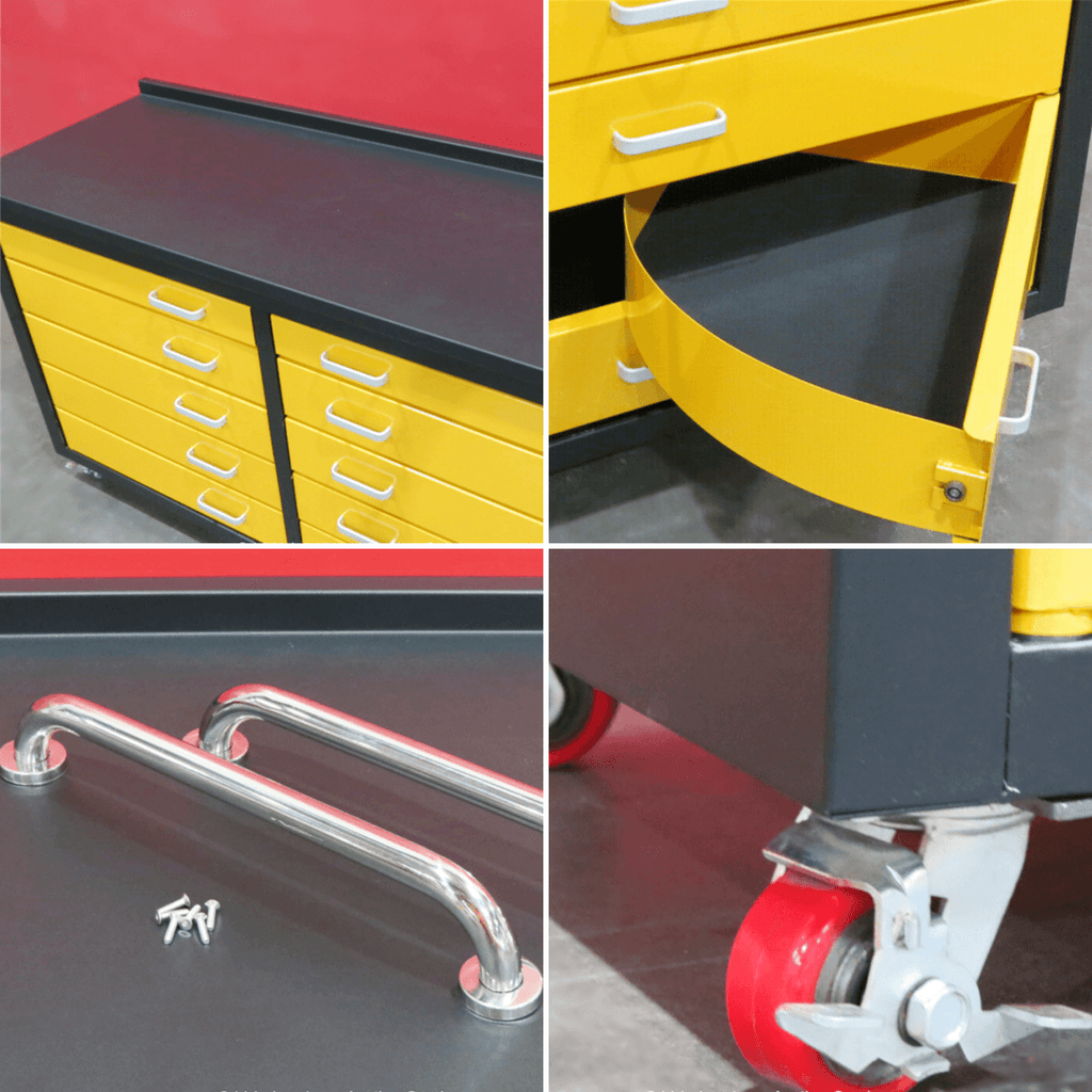 Chery Industrial 6ft Storage Cabinet with Workbench (10 Drawers) D_WW000196