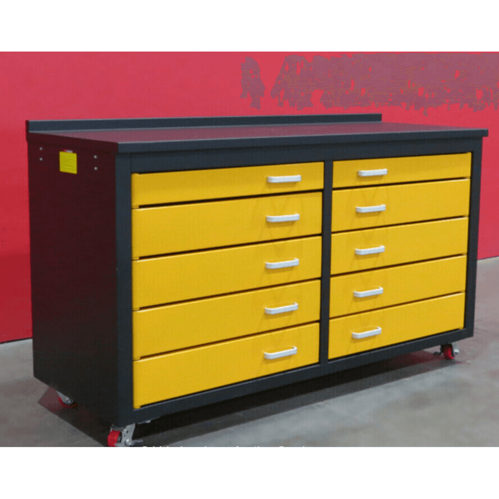 Chery Industrial 6ft Storage Cabinet with Workbench (10 Drawers) D_WW000196