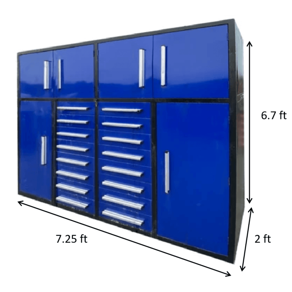 Chery Industrial [AS-IS] 7' Garage Storage Cabinets (16 Drawers)