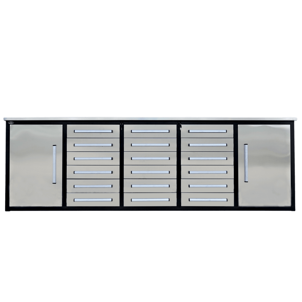 Chery Industrial [AS-IS] 10ft Storage Cabinet with Workbench (18 Drawers & 2 Cabinets)