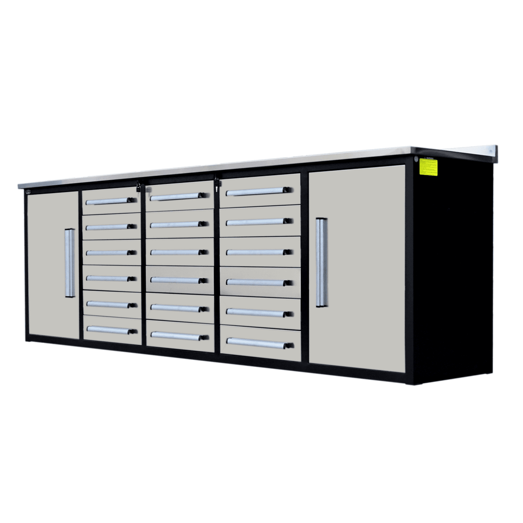 Chery Industrial [AS-IS] 10ft Storage Cabinet with Workbench (18 Drawers & 2 Cabinets)