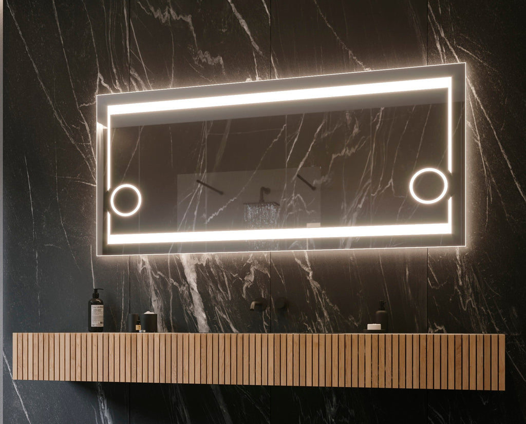 Paris Mirror 60" x 28" Rectangle Aurora Illuminated Mirror 6000K - AUROX60286000