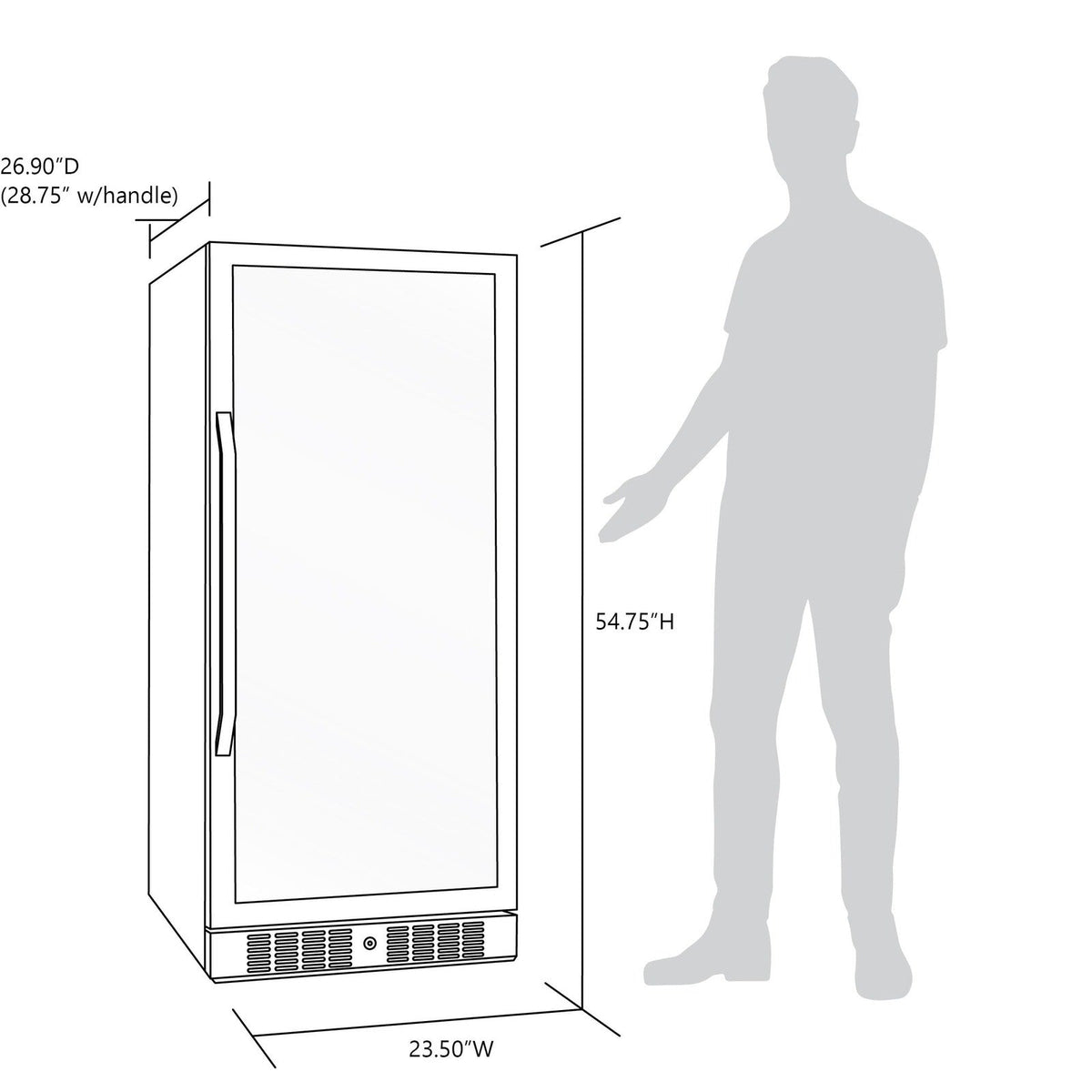 Newair - 27” 116-Bottle Dual-Zone Built-in Stainless Steel Wine Cooler (AWR-1160DB)