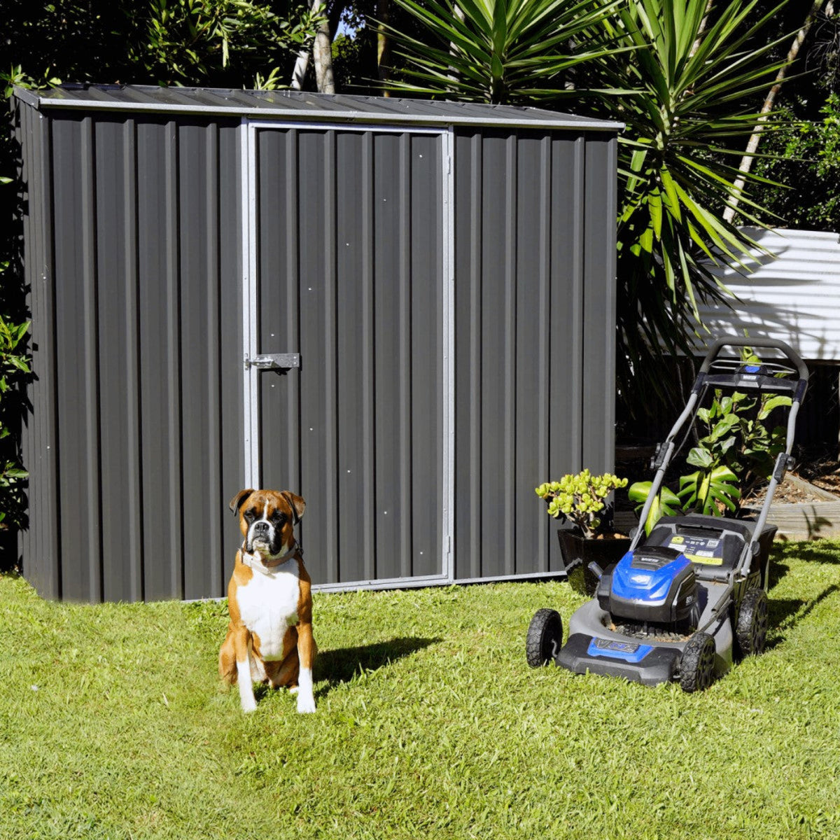 Palram Absco | 7x2.5x6.5 ft Space Saver Metal Storage Shed - AB1105