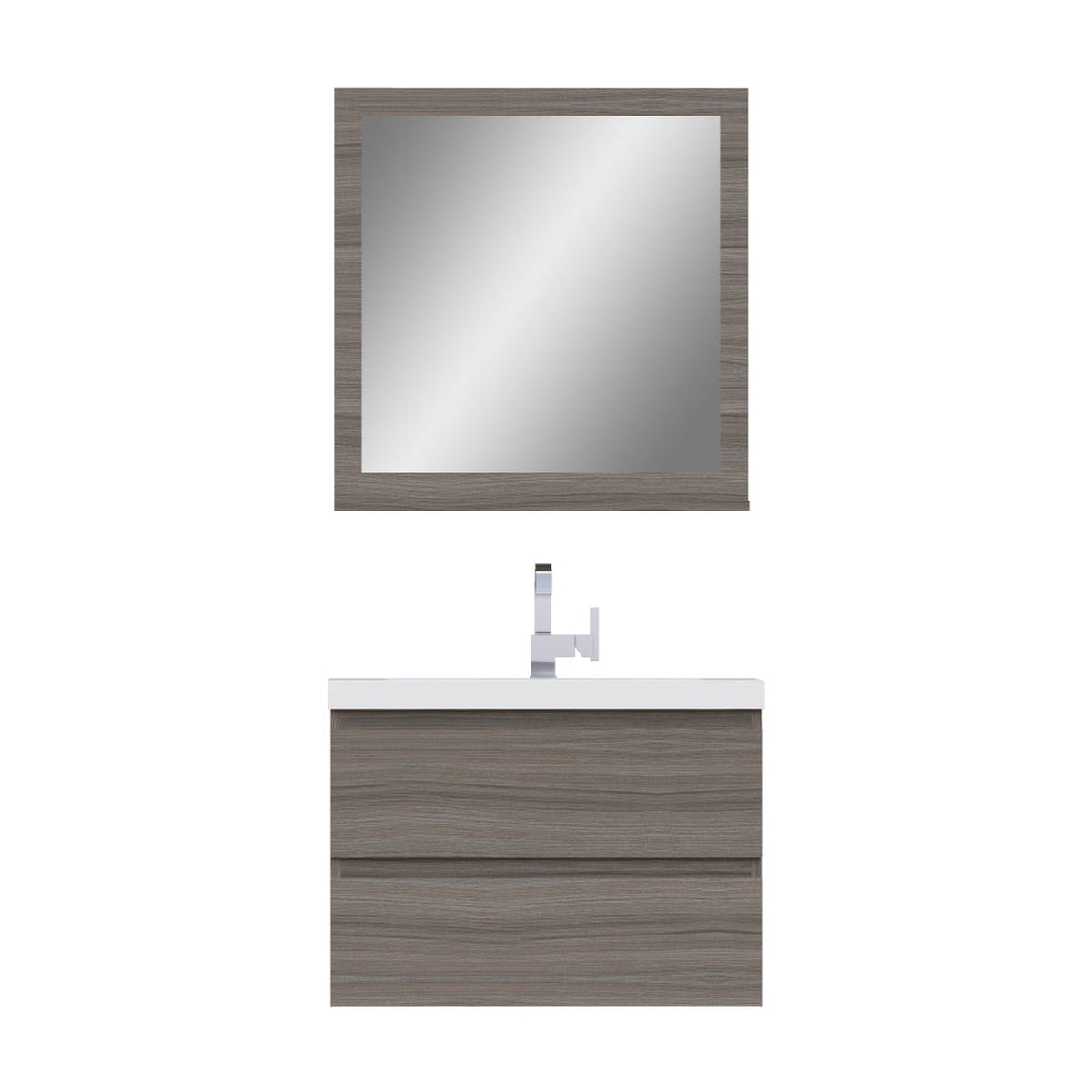 Alya Bath Paterno 30" Single Gray Wall Mounted  Bathroom Vanity With Acrylic Top and Integrated Sink - AB-MOF30-G