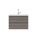 Alya Bath Paterno 30" Single Gray Wall Mounted  Bathroom Vanity With Acrylic Top and Integrated Sink - AB-MOF30-G