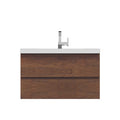 Alya Bath Paterno 36" Single Rosewood Modern Wall Mounted Bathroom Vanity With Acrylic Top and Integrated Sink - AB-MOF36-RW