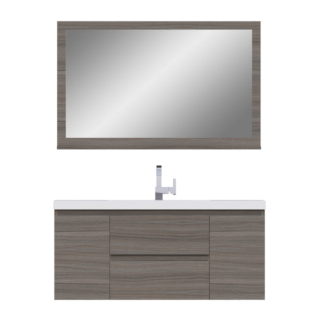 Alya Bath Paterno 48" Single Gray Modern Wall Mounted Bathroom Vanity With Acrylic Top and Integrated Sink - AB-MOF48-G