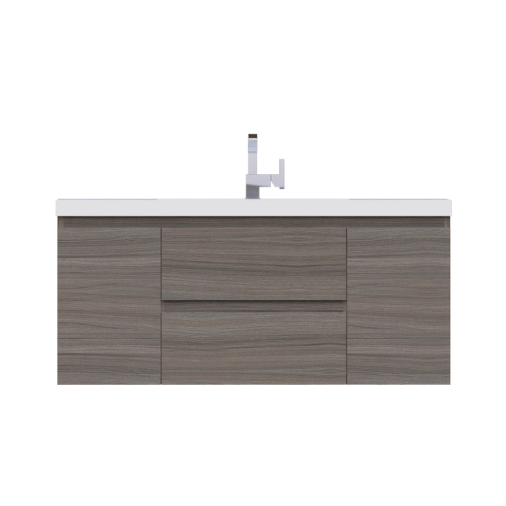 Alya Bath Paterno 48" Single Gray Modern Wall Mounted Bathroom Vanity With Acrylic Top and Integrated Sink - AB-MOF48-G