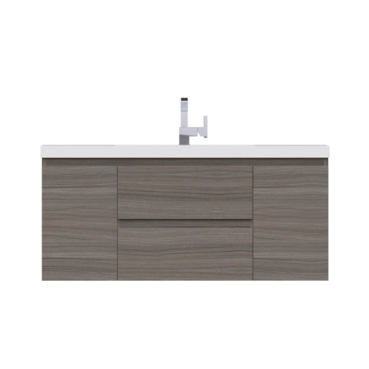 Alya Bath Paterno 48" Single Gray Modern Wall Mounted Bathroom Vanity With Acrylic Top and Integrated Sink - AB-MOF48-G