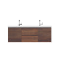 Alya Bath Paterno 60" Double Rosewood Modern Wall Mounted  Bathroom Vanity With Acrylic Top and Integrated Sink - AB-MOF60D-RW