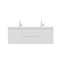 Alya Bath Paterno 60" Double White Modern Wall Mounted  Bathroom Vanity With Acrylic Top and Integrated Sink - AB-MOF60D-W