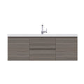 Alya Bath Paterno 60" Single Gray Modern Wall Mounted  Bathroom Vanity With Acrylic Top and Integrated Sink - AB-MOF60S-G