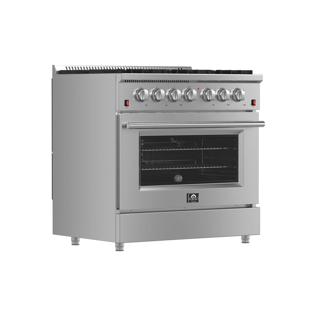 Forno Galiano 36-Inch  Gas Range with 6 Burners and Gas Convection Oven  - FFSGS6244-36