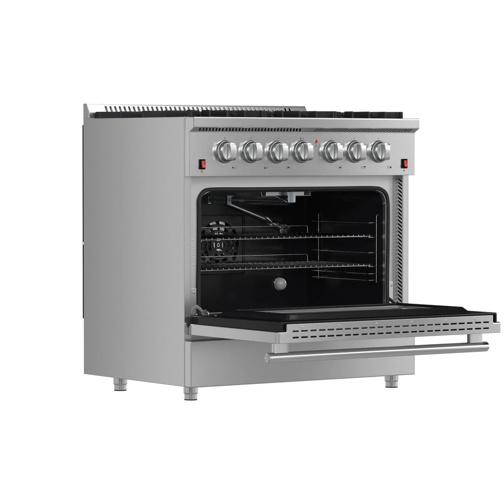 Forno Galiano 36-Inch  Gas Range with 6 Burners and Gas Convection Oven  - FFSGS6244-36