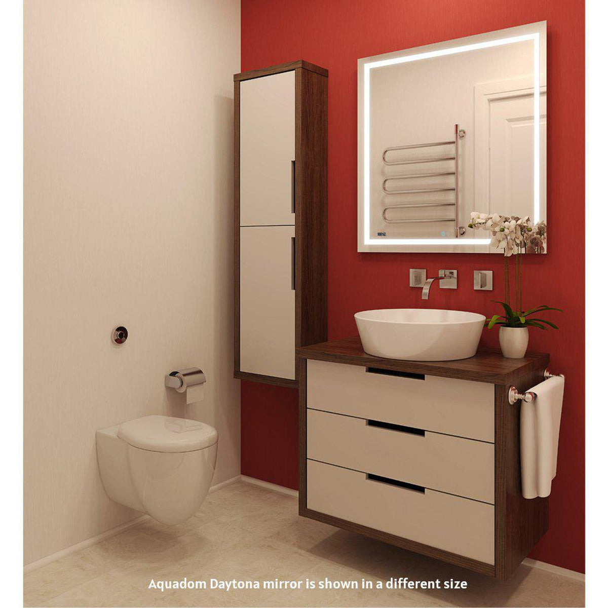 Aquadom Daytona 60" x 36" Rectangle Ultra-Slim Frame LED Lighted Bathroom Mirror With Defogger