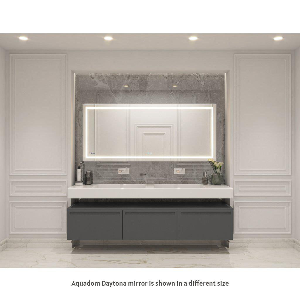 Aquadom Daytona 60" x 36" Rectangle Ultra-Slim Frame LED Lighted Bathroom Mirror With Defogger