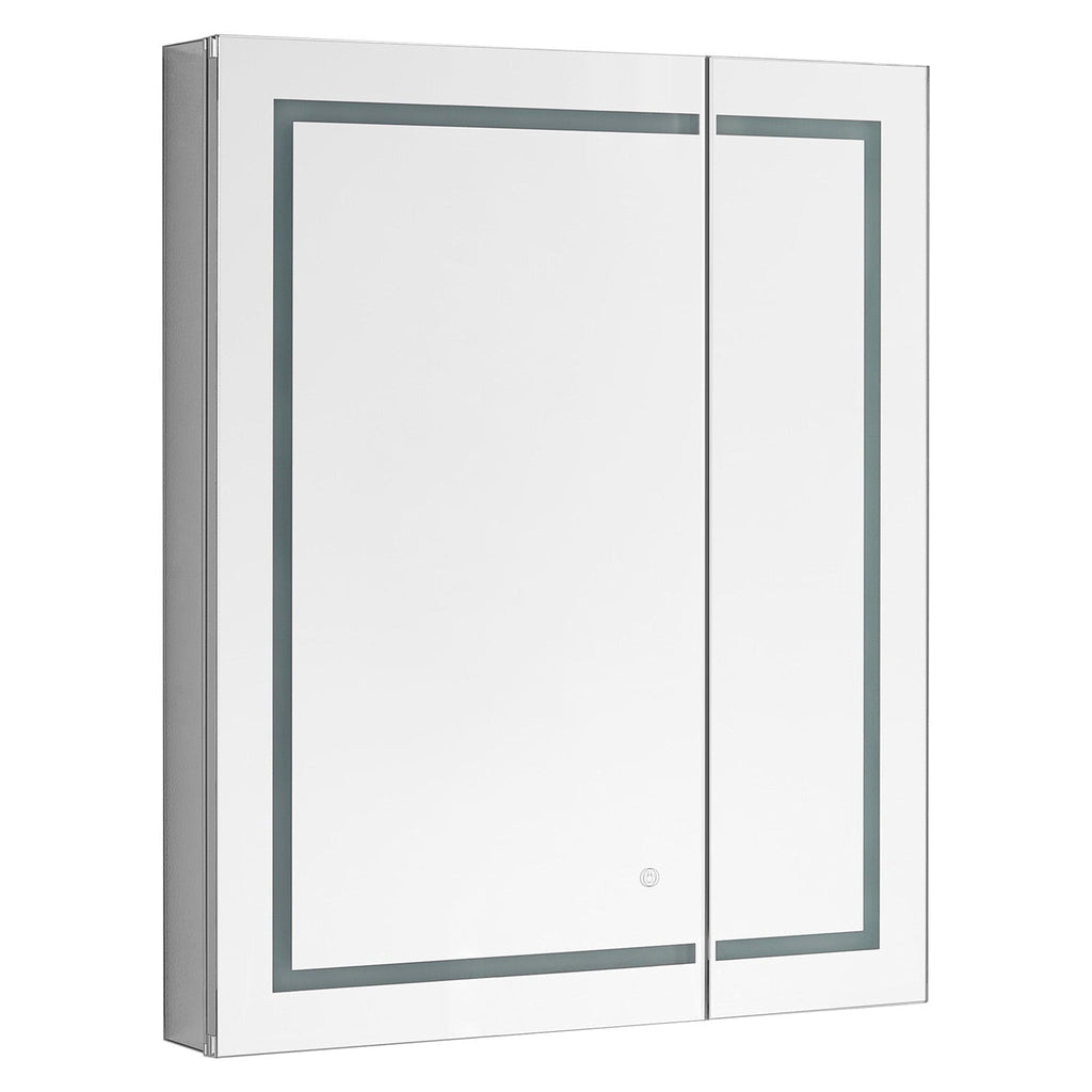 Aquadom Royale Basic 30" x 30" Single View Right Hinged Recessed or Surface Mount Medicine Cabinet With LED Lighting, Touch Screen Button, Dimmer - RB-3030-N