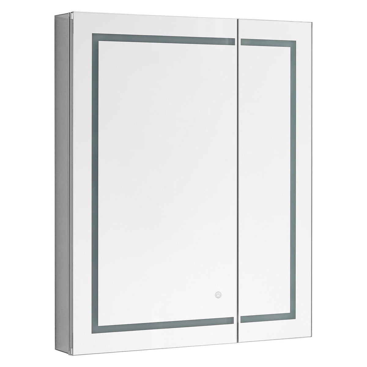Aquadom Royale Basic 30" x 30" Single View Right Hinged Recessed or Surface Mount Medicine Cabinet With LED Lighting, Touch Screen Button, Dimmer - RB-3030-N