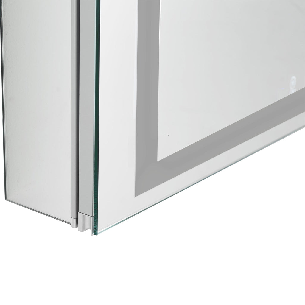 Aquadom Royale Basic 30" x 30" Single View Right Hinged Recessed or Surface Mount Medicine Cabinet With LED Lighting, Touch Screen Button, Dimmer - RB-3030-N