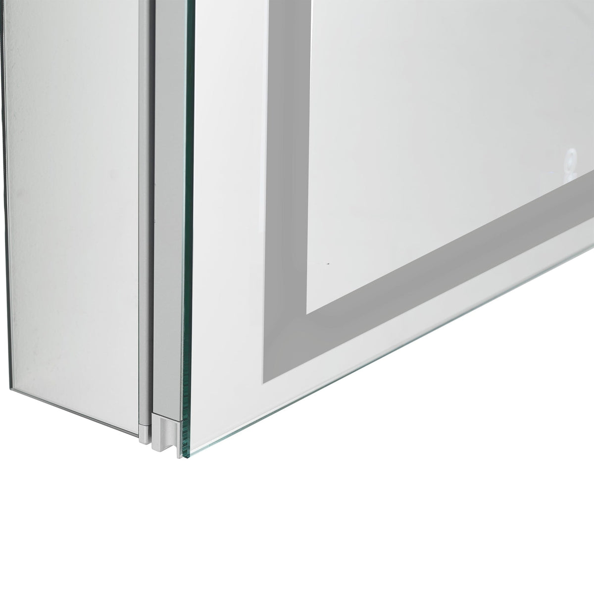 Aquadom Royale Basic 30" x 30" Single View Right Hinged Recessed or Surface Mount Medicine Cabinet With LED Lighting, Touch Screen Button, Dimmer - RB-3030-N