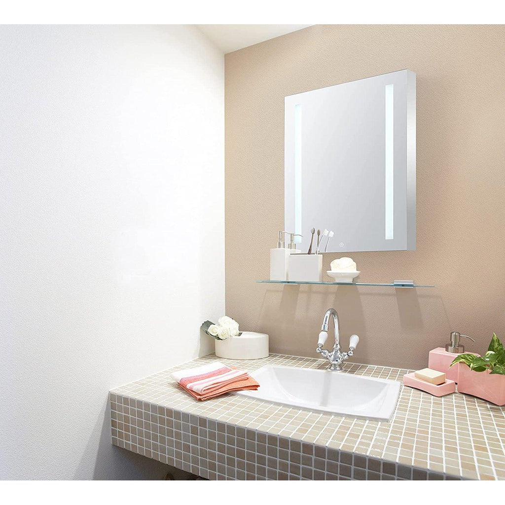 Aquadom Royale Basic 30" x 30" Single View Right Hinged Recessed or Surface Mount Medicine Cabinet With LED Lighting, Touch Screen Button, Dimmer - RB-3030-N