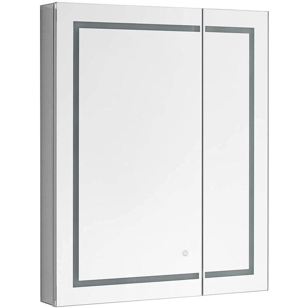 Aquadom Royale Plus 30" x 30" Square Recessed or Surface Mount Bi-View LED Lighted Bathroom Medicine Cabinet With Defogger, Electrical Outlet, Magnifying Mirror - RP-3030-N
