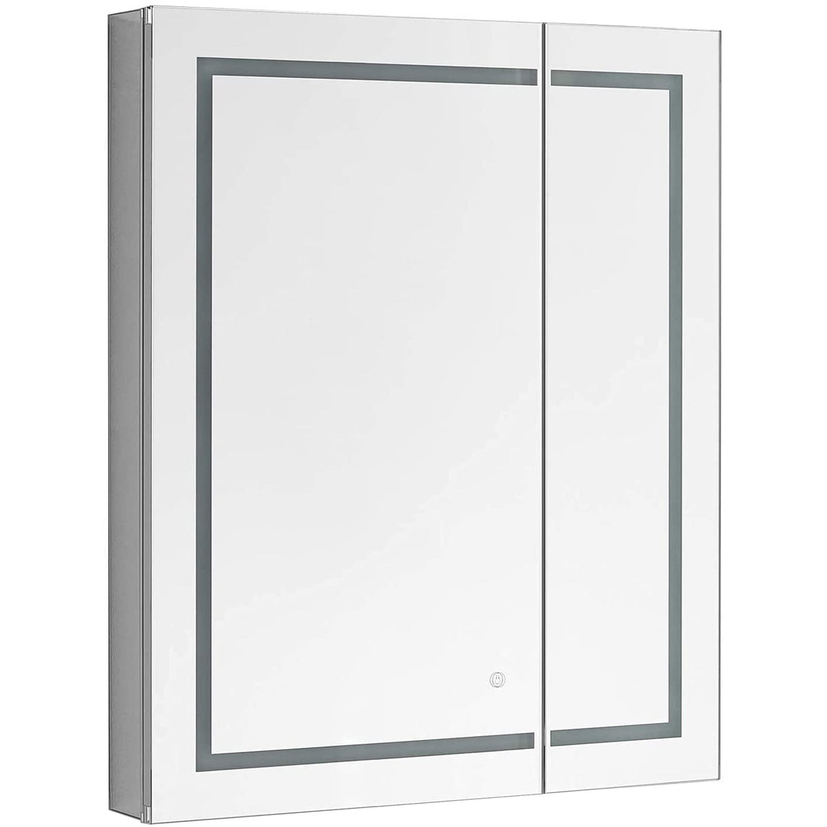 Aquadom Royale Plus 30" x 30" Square Recessed or Surface Mount Bi-View LED Lighted Bathroom Medicine Cabinet With Defogger, Electrical Outlet, Magnifying Mirror - RP-3030-N