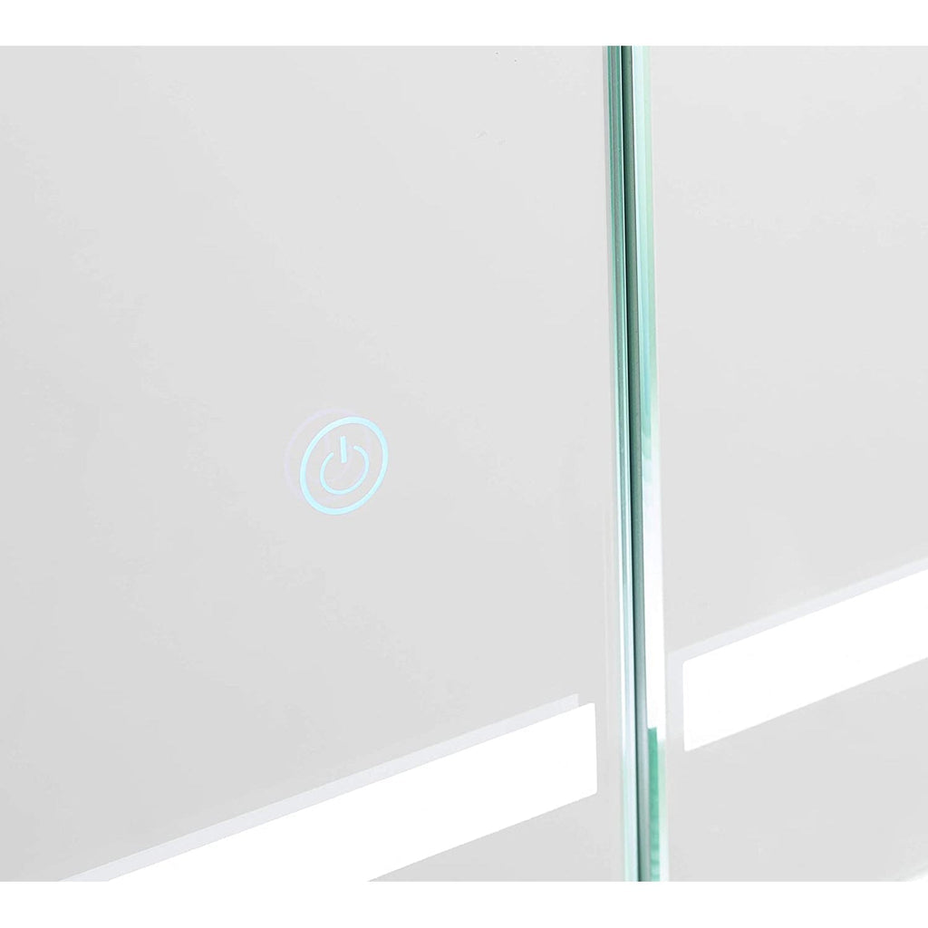 Aquadom Royale Plus 30" x 30" Square Recessed or Surface Mount Bi-View LED Lighted Bathroom Medicine Cabinet With Defogger, Electrical Outlet, Magnifying Mirror - RP-3030-N