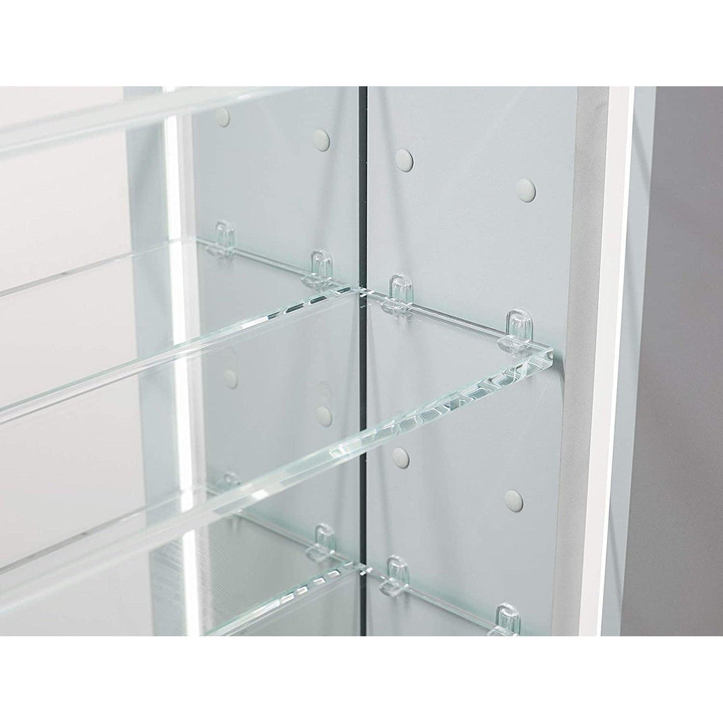 Aquadom Royale Plus 30" x 30" Square Recessed or Surface Mount Bi-View LED Lighted Bathroom Medicine Cabinet With Defogger, Electrical Outlet, Magnifying Mirror - RP-3030-N