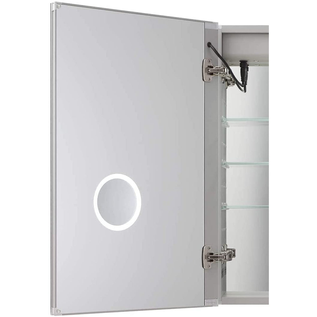 Aquadom Royale Plus 30" x 36" Rectangle Recessed or Surface Mount Bi-View LED Lighted Bathroom Medicine Cabinet With Defogger, Electrical Outlet, Magnifying Mirror - RP-3036-N