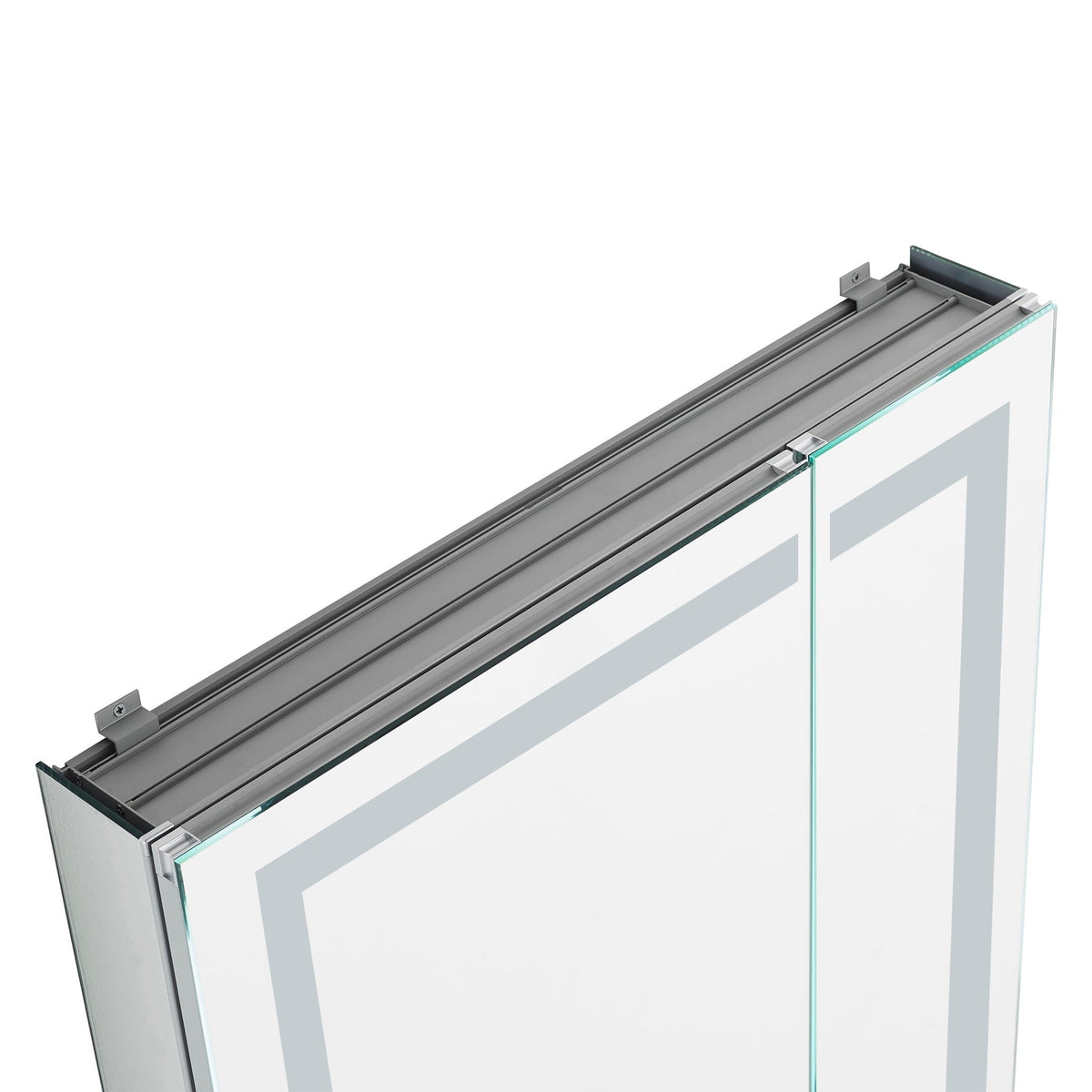 Aquadom Royale Plus 36" x 30" Rectangle Recessed or Surface Mount Bi-View LED Lighted Bathroom Medicine Cabinet With Defogger, Electrical Outlet, Magnifying Mirror - RP-3630-N
