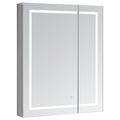 Aquadom Royale Plus 36" x 30" Rectangle Recessed or Surface Mount Bi-View LED Lighted Bathroom Medicine Cabinet With Defogger, Electrical Outlet, Magnifying Mirror - RP-3630-N