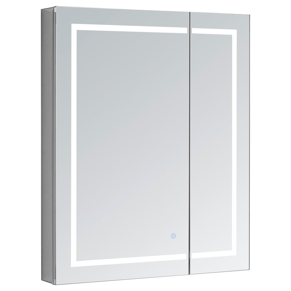 Aquadom Royale Plus 36" x 30" Rectangle Recessed or Surface Mount Bi-View LED Lighted Bathroom Medicine Cabinet With Defogger, Electrical Outlet, Magnifying Mirror - RP-3630-N