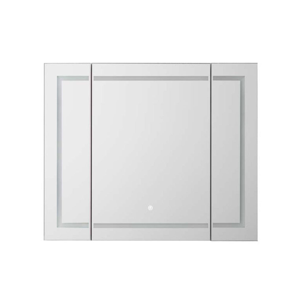 Aquadom Royale Plus 36" x 36" Triple-Door LED Lighted Medicine Cabinet With Defogger, Integrated LED 3X Magnifying Mirror and Electrical Outlet With USB - RP3-3636-N