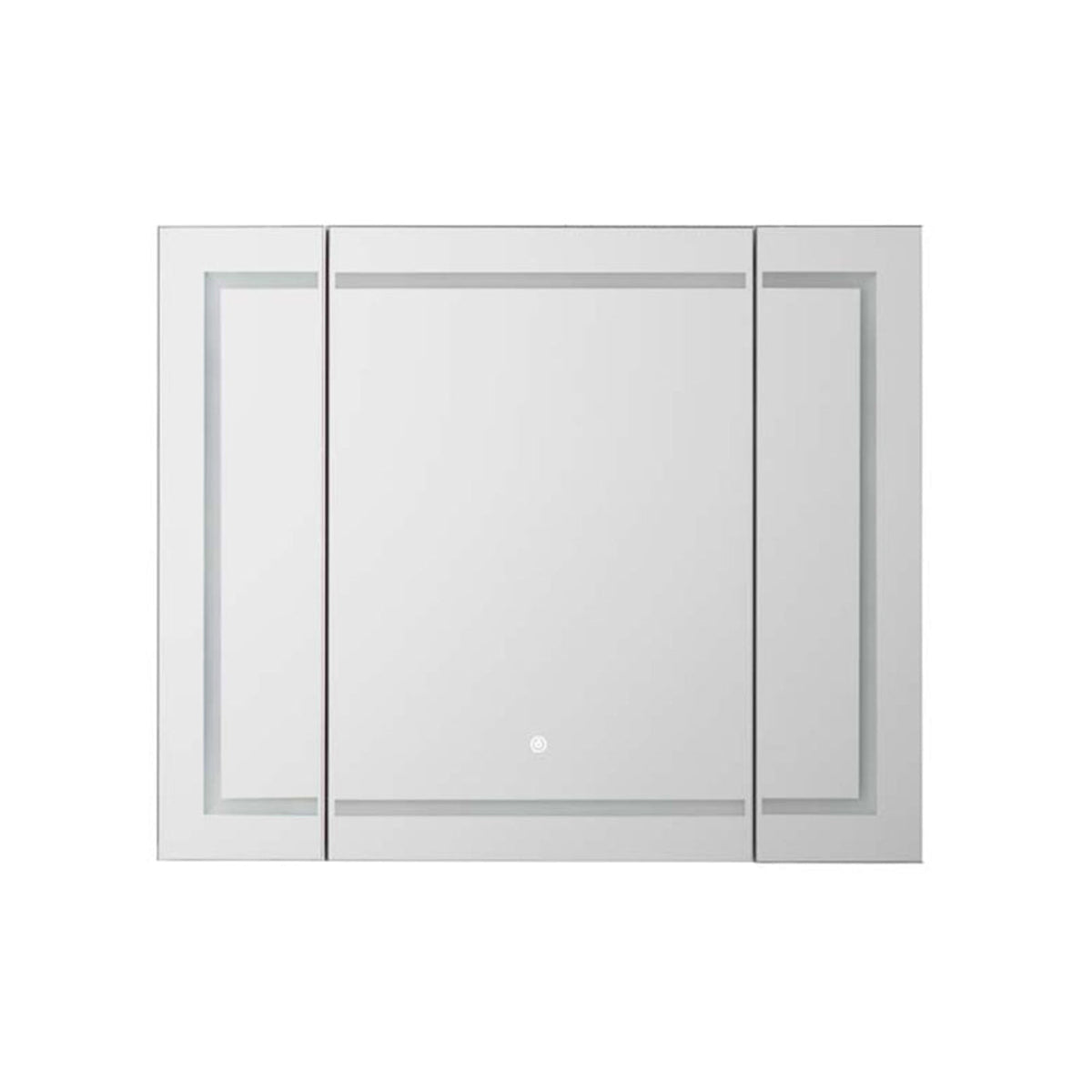 Aquadom Royale Plus 36" x 36" Triple-Door LED Lighted Medicine Cabinet With Defogger, Integrated LED 3X Magnifying Mirror and Electrical Outlet With USB - RP3-3636-N