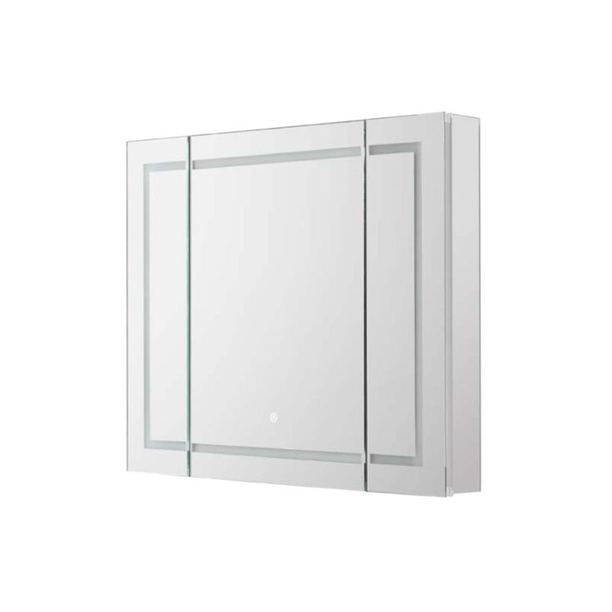 Aquadom Royale Plus 40" x 30" Triple-Door LED Lighted Medicine Cabinet With Defogger, Integrated LED 3X Magnifying Mirror and Electrical Outlet With USB - RP3-4030-N